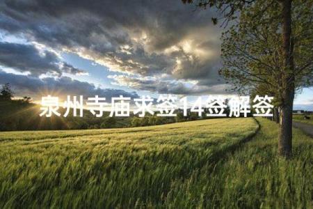 观音灵签第14签婚姻求解