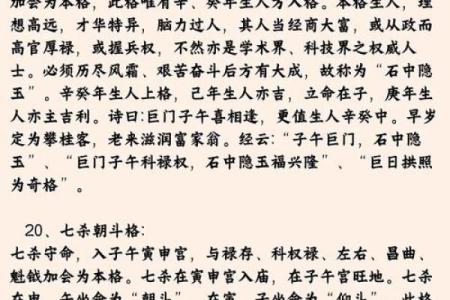 紫薇斗数格局大全
