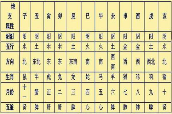 八字对应的五行