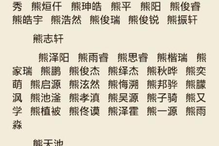 熊姓男孩名字大全-熊姓男孩起名字大全-熊姓名字大全姓名